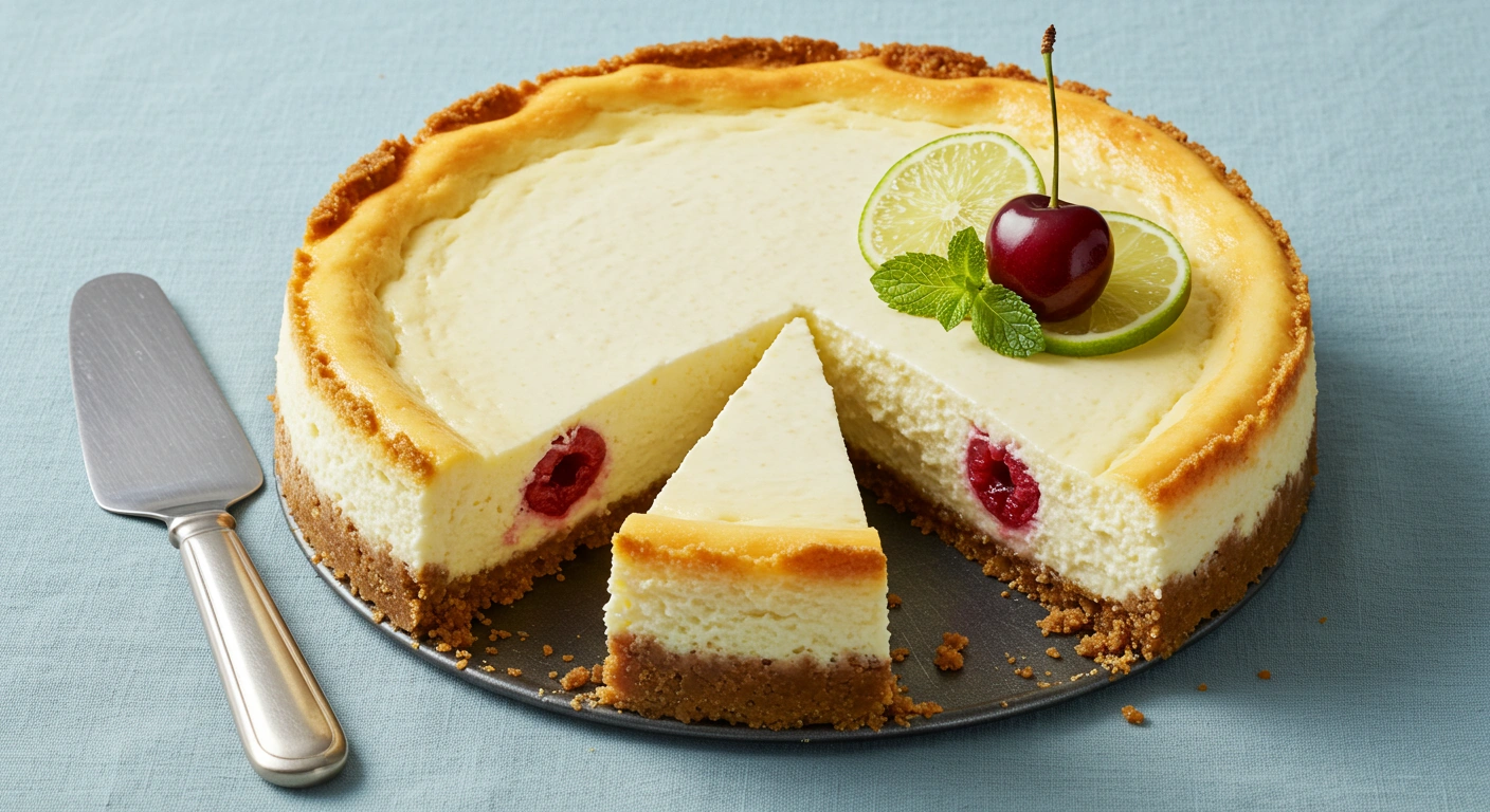 Lemon-Lime Cherry Pistachio Cheesecake